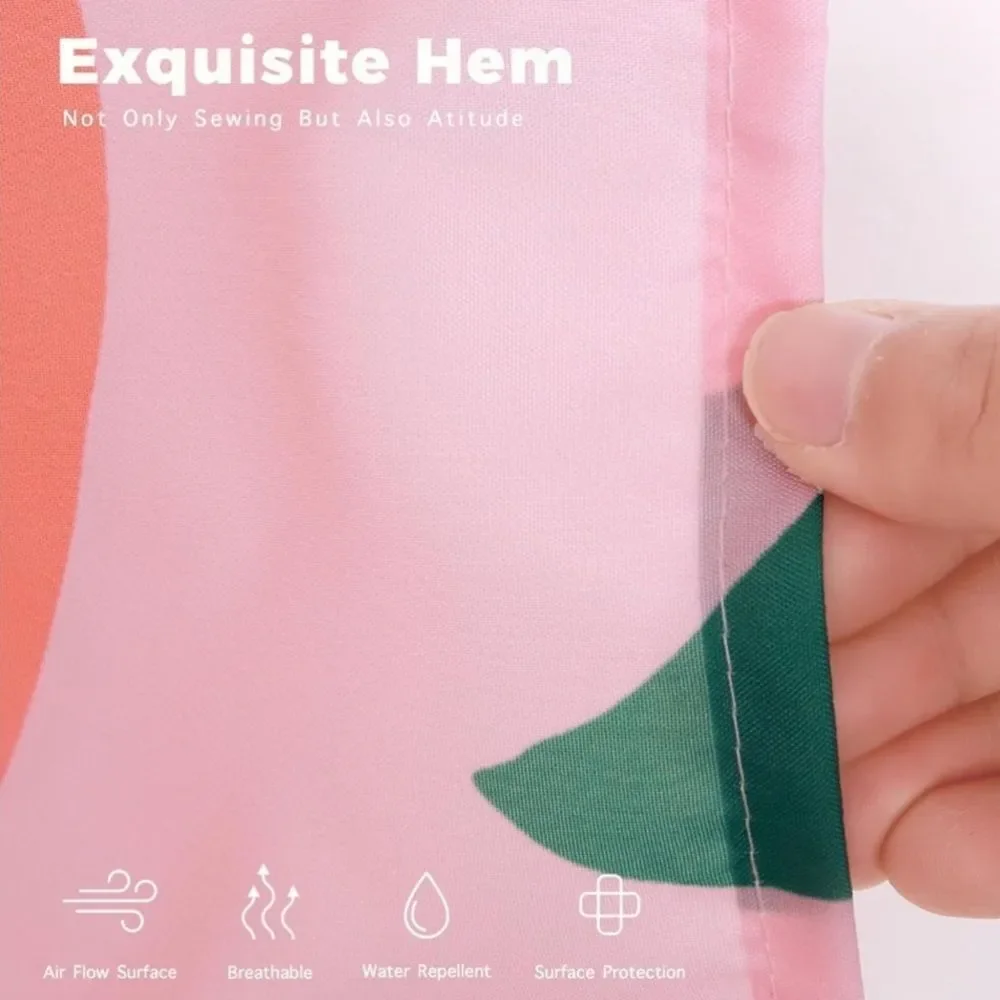 Peach and Green Shower Curtain